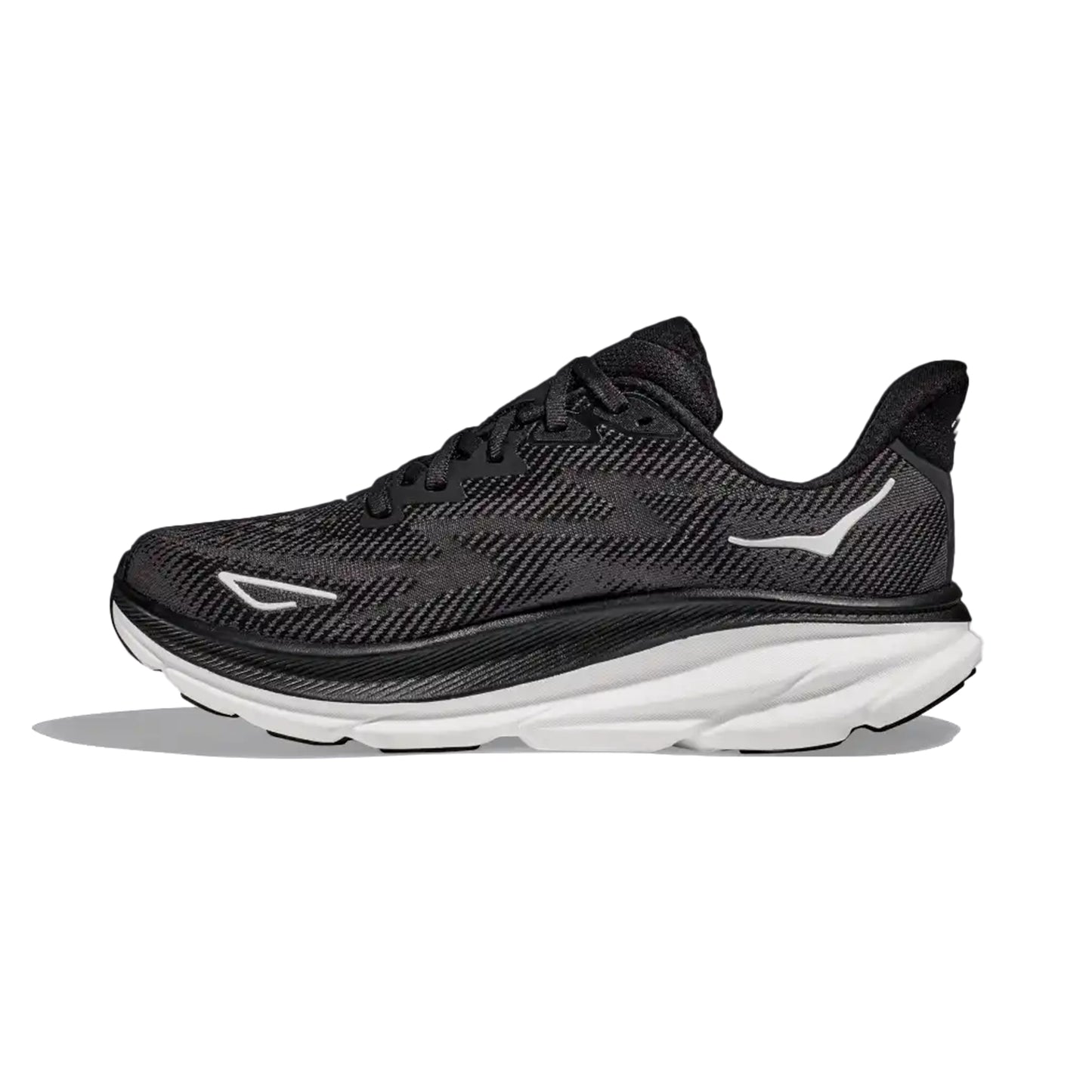 HOKA WOMEN'S RUNNING SHOES CLIFTON 9 BLACK/WHITE - Sole Therapy