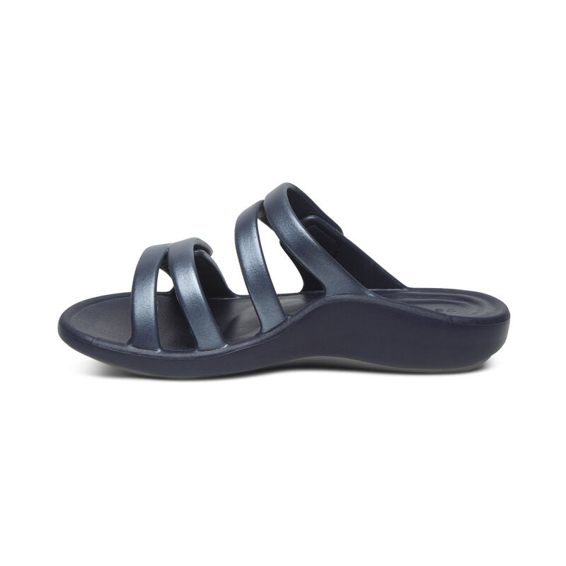 Janey Sport Slides Navy - Sole Therapy