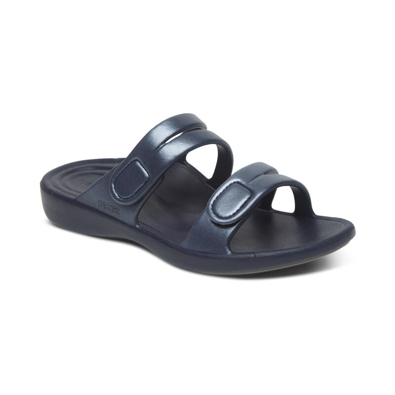 Janey Sport Slides Navy - Sole Therapy