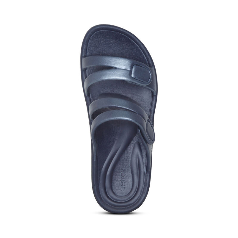 Janey Sport Slides Navy - Sole Therapy