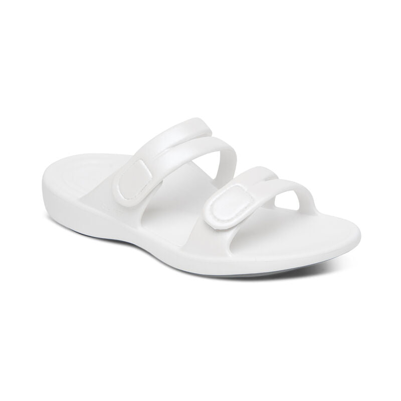 Janey Sport Slides White - Sole Therapy