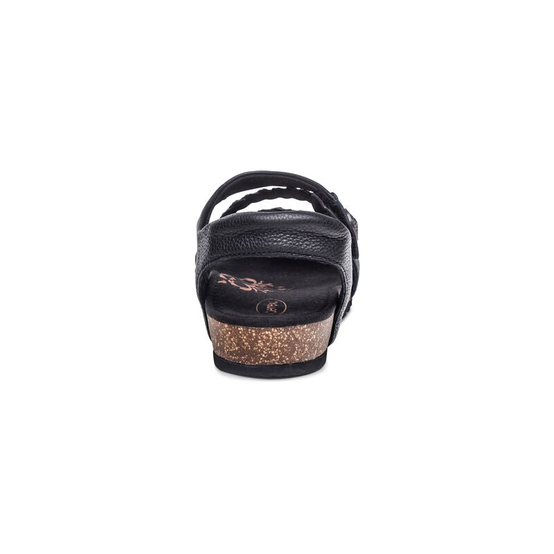 Jillian Braided Quarter Strap Sandal Black - Sole Therapy