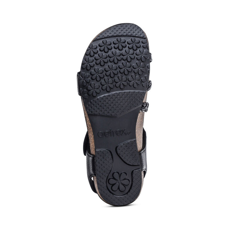 Jillian Braided Quarter Strap Sandal Black - Sole Therapy