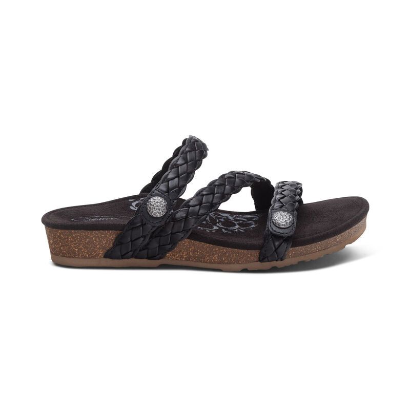 Josie Braided Slide Black - Sole Therapy