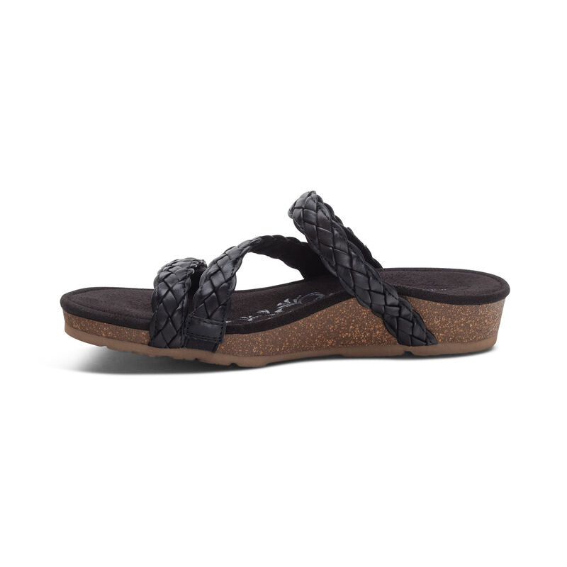 Josie Braided Slide Black - Sole Therapy