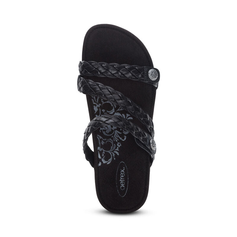 Josie Braided Slide Black - Sole Therapy