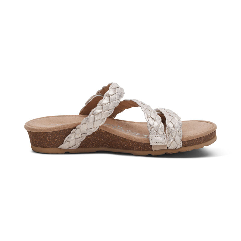 Josie Braided Slide Champagne - Sole Therapy