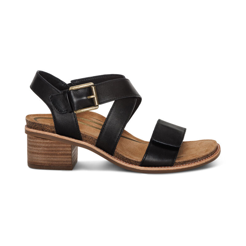 Kristin Arch Support Block Heel Black - Sole Therapy