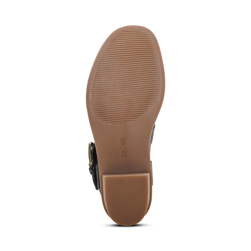 Kristin Arch Support Block Heel Black - Sole Therapy