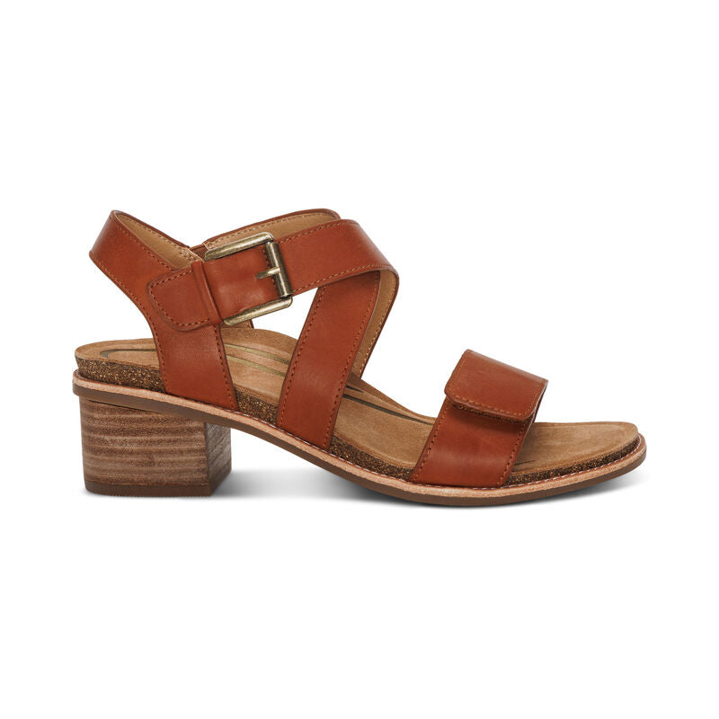 Kristin Arch Support Block Heel Cognac - Sole Therapy