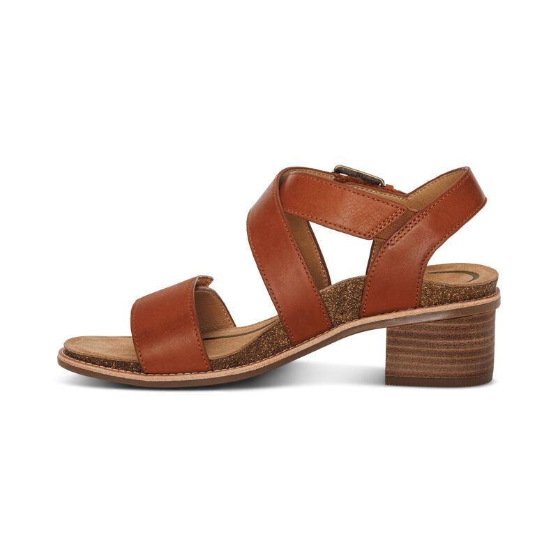 Kristin Arch Support Block Heel Cognac - Sole Therapy