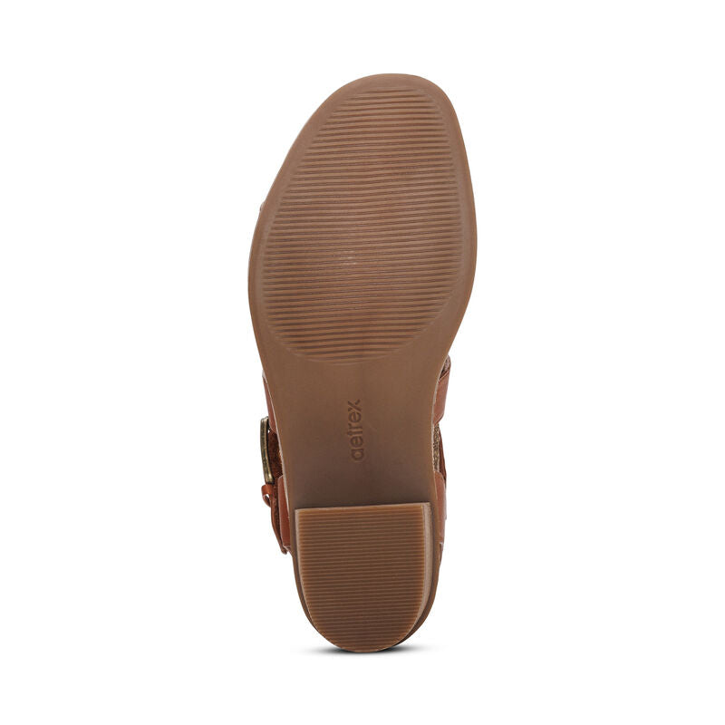 Kristin Arch Support Block Heel Cognac - Sole Therapy