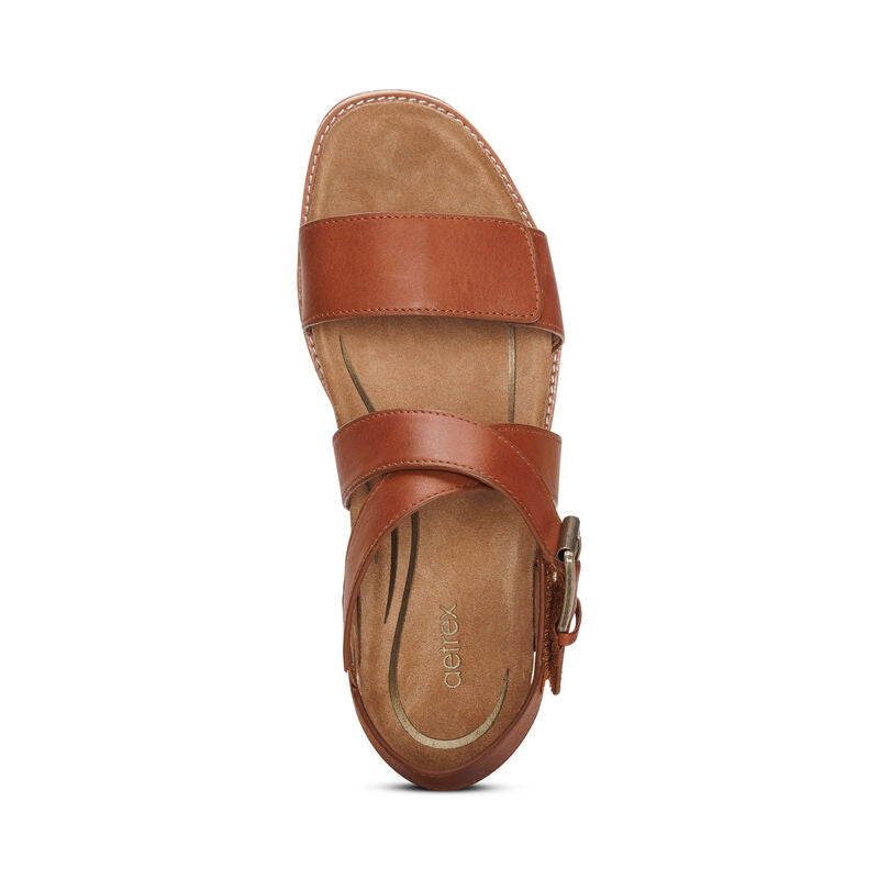Kristin Arch Support Block Heel Cognac - Sole Therapy