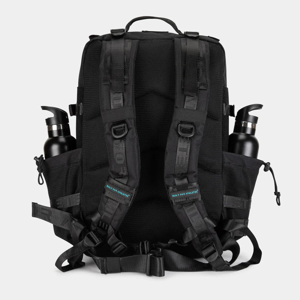 LARGE GYM BACKPACK BUILT FOR ATHLETES BLACK AQUA - Sole Therapy