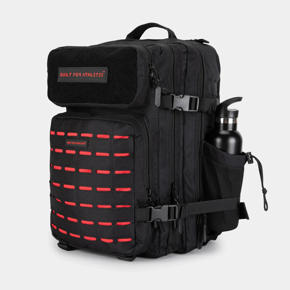 LARGE GYM BACKPACK BUILT FOR ATHLETES BLACK RED - Sole Therapy