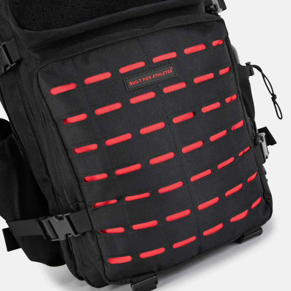 LARGE GYM BACKPACK BUILT FOR ATHLETES BLACK RED - Sole Therapy