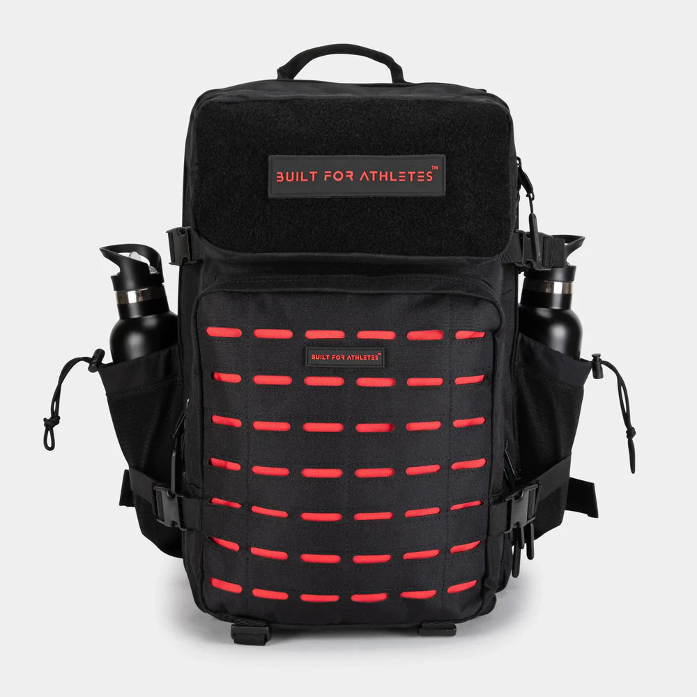 LARGE GYM BACKPACK BUILT FOR ATHLETES BLACK RED - Sole Therapy