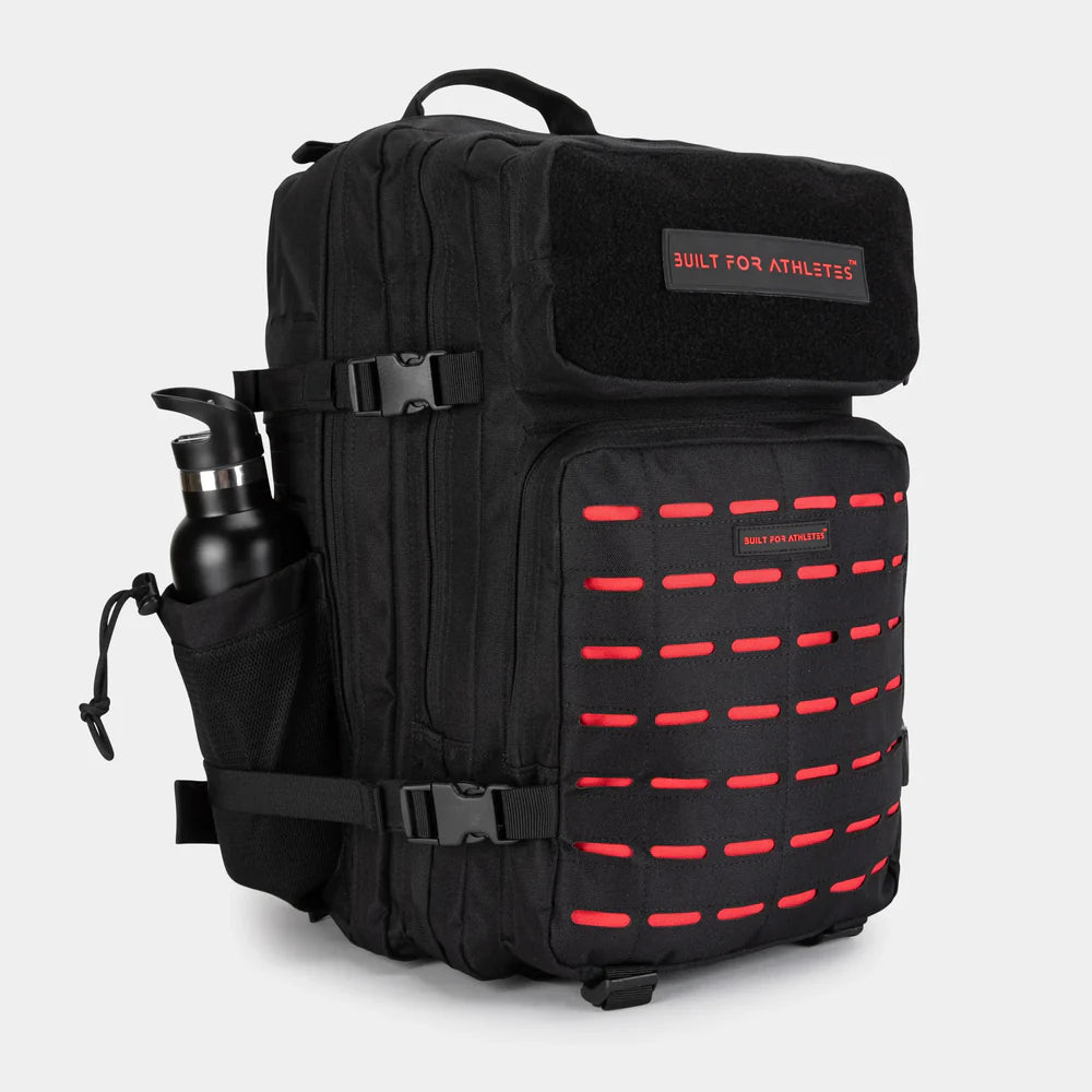 LARGE GYM BACKPACK BUILT FOR ATHLETES BLACK RED - Sole Therapy