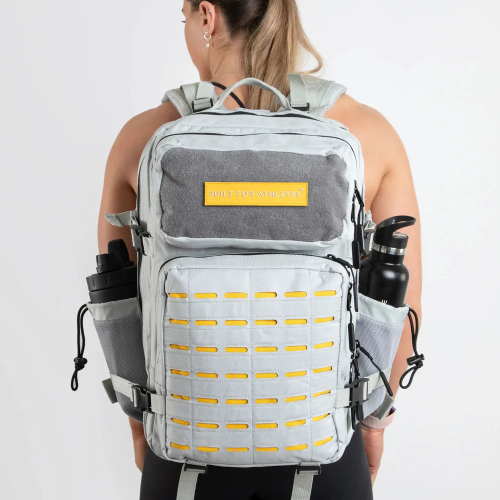 LARGE GYM BACKPACK BUILT FOR ATHLETES GREY YELLOW - Sole Therapy