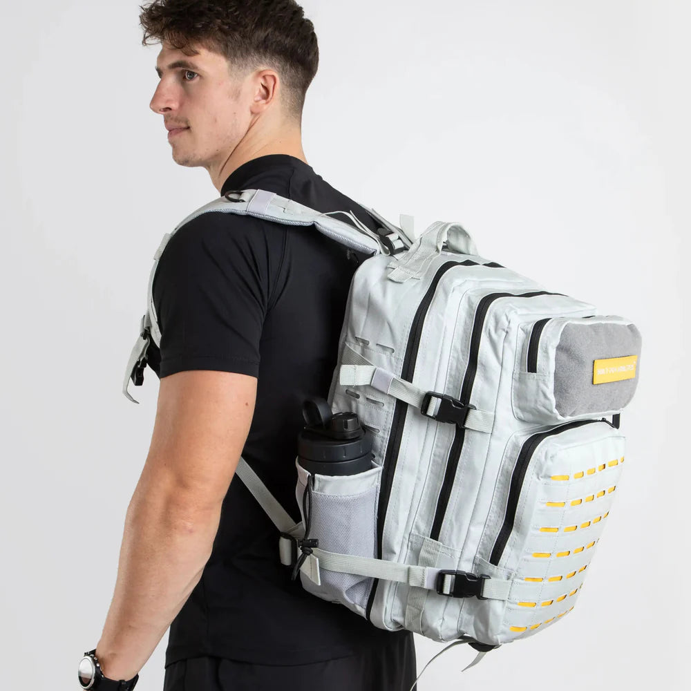 LARGE GYM BACKPACK BUILT FOR ATHLETES GREY YELLOW - Sole Therapy