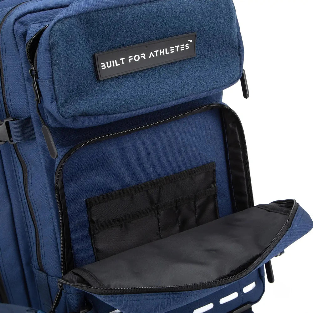 LARGE GYM BACKPACK BUILT FOR ATHLETES NAVY WHITE - Sole Therapy