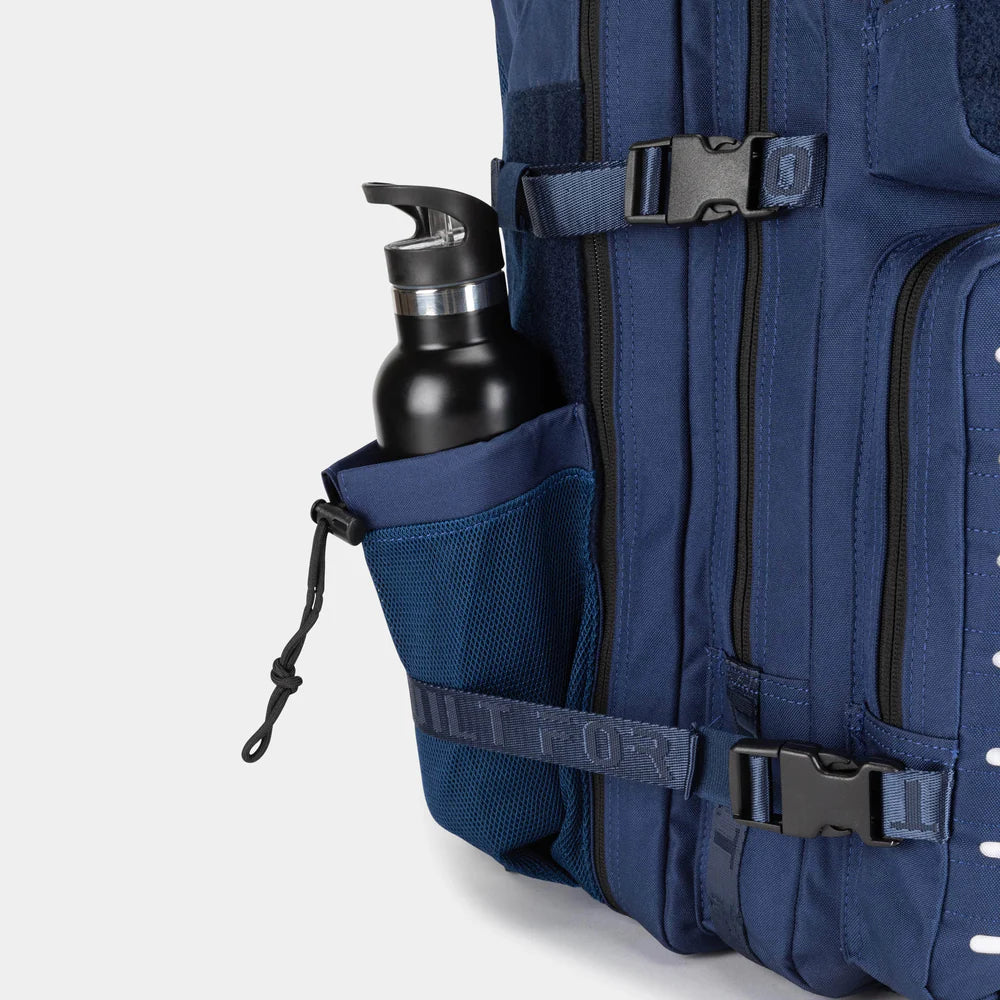 LARGE GYM BACKPACK BUILT FOR ATHLETES NAVY WHITE - Sole Therapy