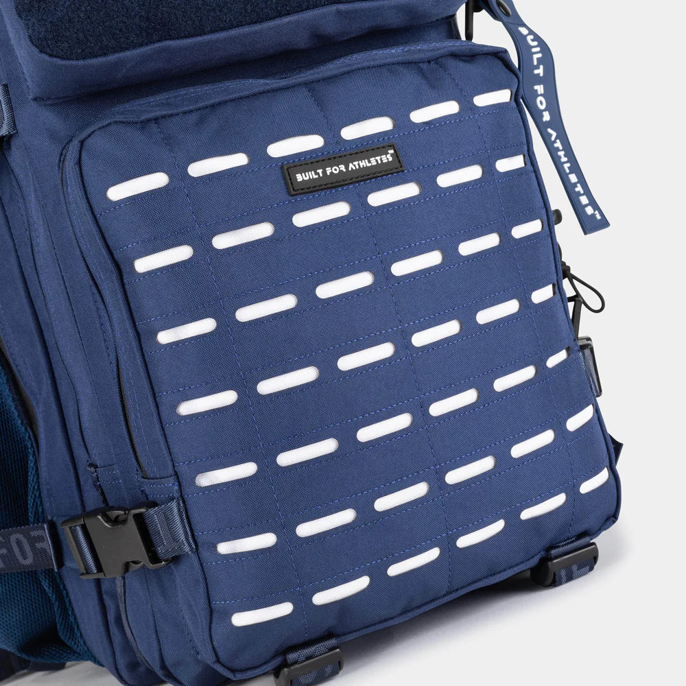 LARGE GYM BACKPACK BUILT FOR ATHLETES NAVY WHITE - Sole Therapy
