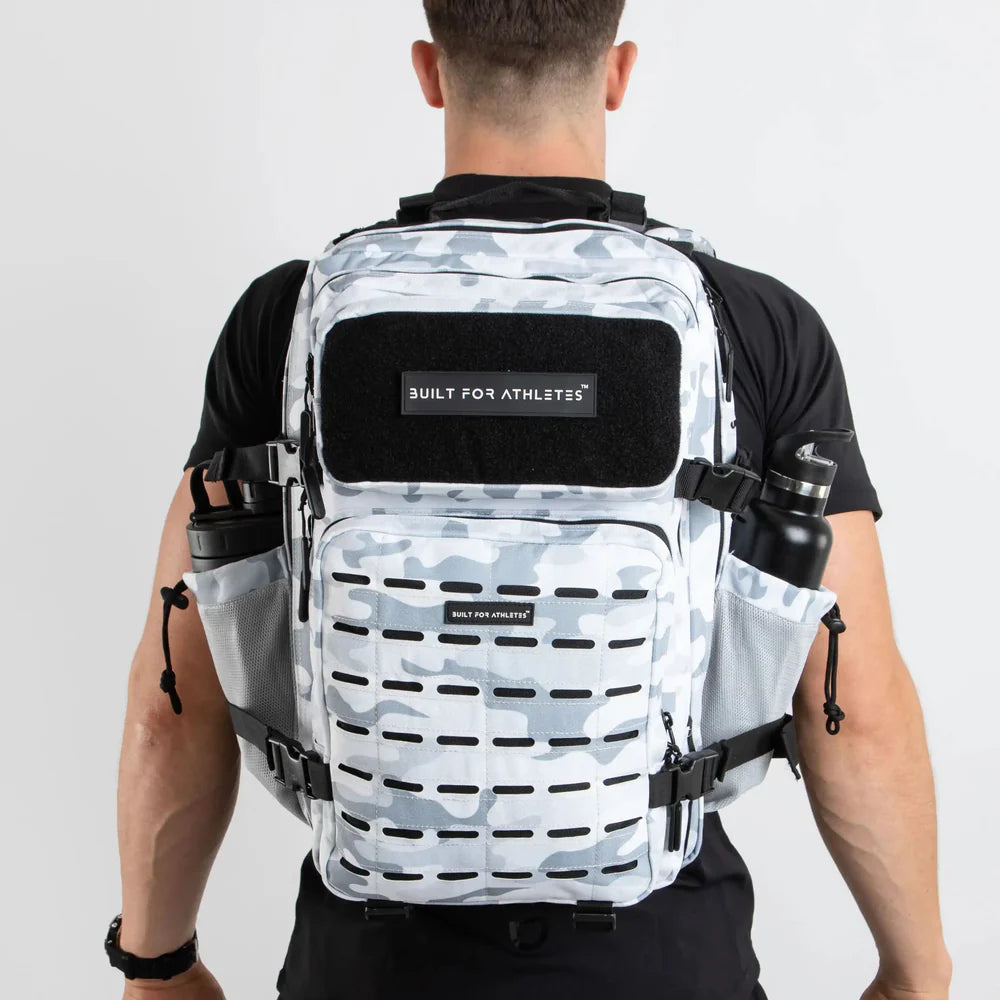 LARGE GYM BACKPACK BUILT FOR ATHLETES WHITE CAMO - Sole Therapy