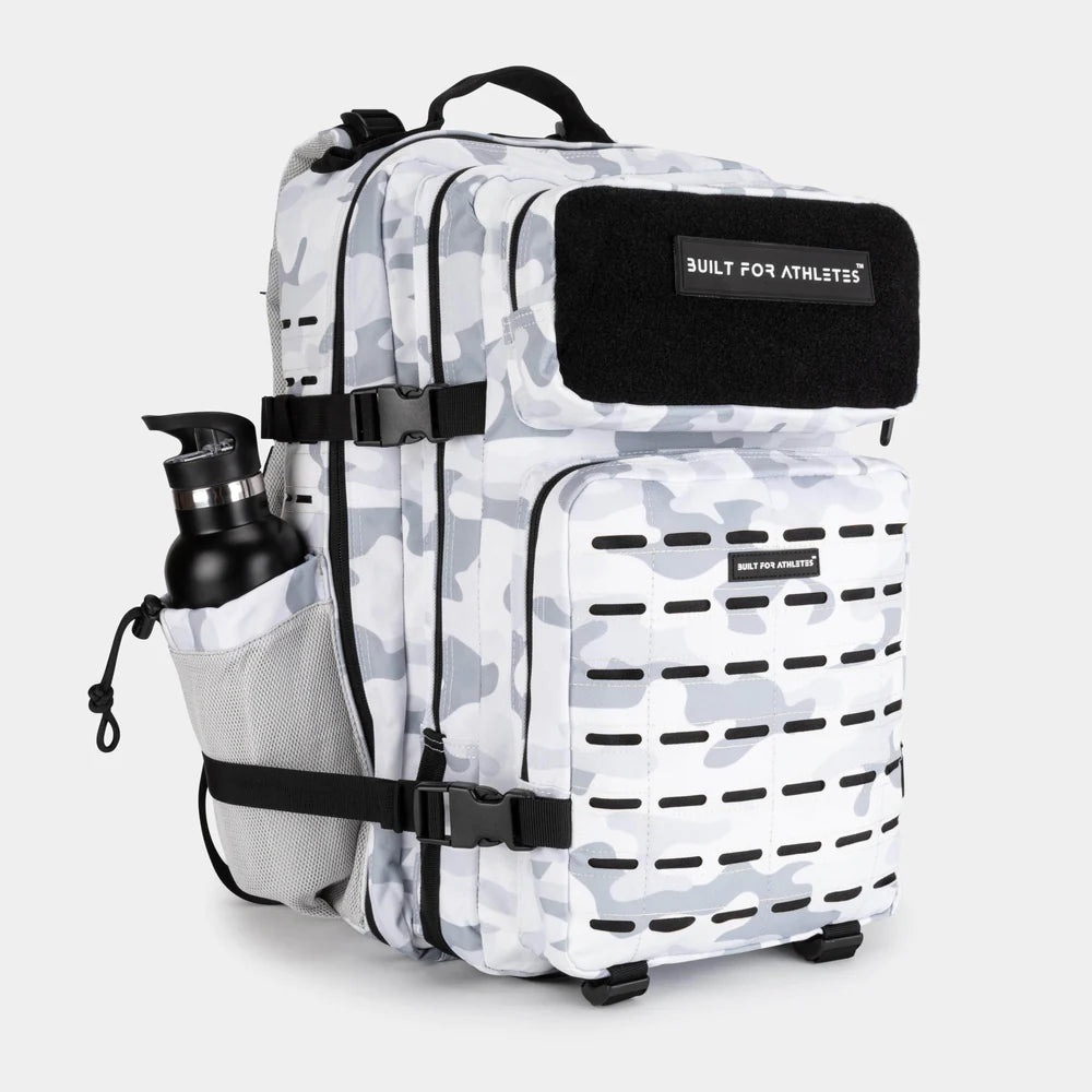 LARGE GYM BACKPACK BUILT FOR ATHLETES WHITE CAMO - Sole Therapy