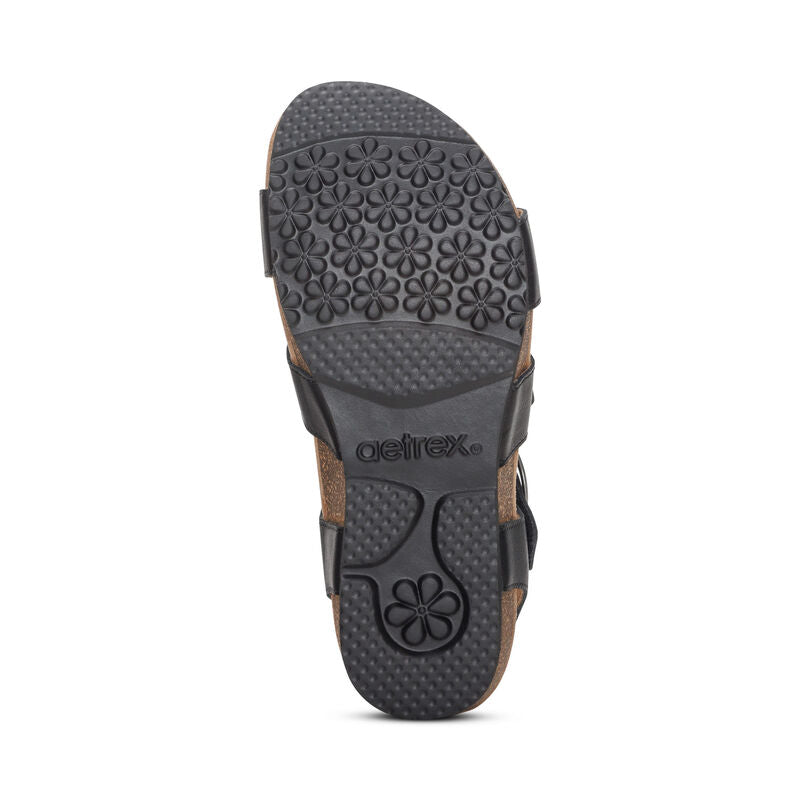 Lilly Adjustable Strap Women Sandals Black - Sole Therapy