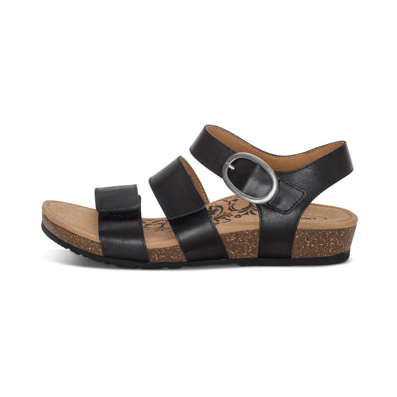 Lilly Adjustable Strap Women Sandals Black - Sole Therapy