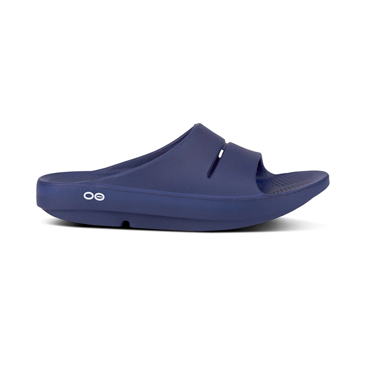 OOFOS UNISEX OOAHH SLIDE SANDALS - NAVY - Sole Therapy