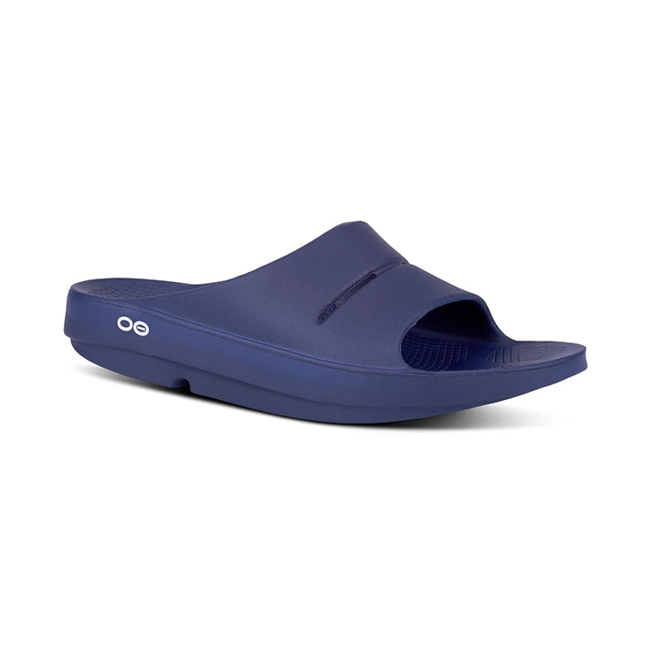 OOFOS UNISEX OOAHH SLIDE SANDALS - NAVY - Sole Therapy