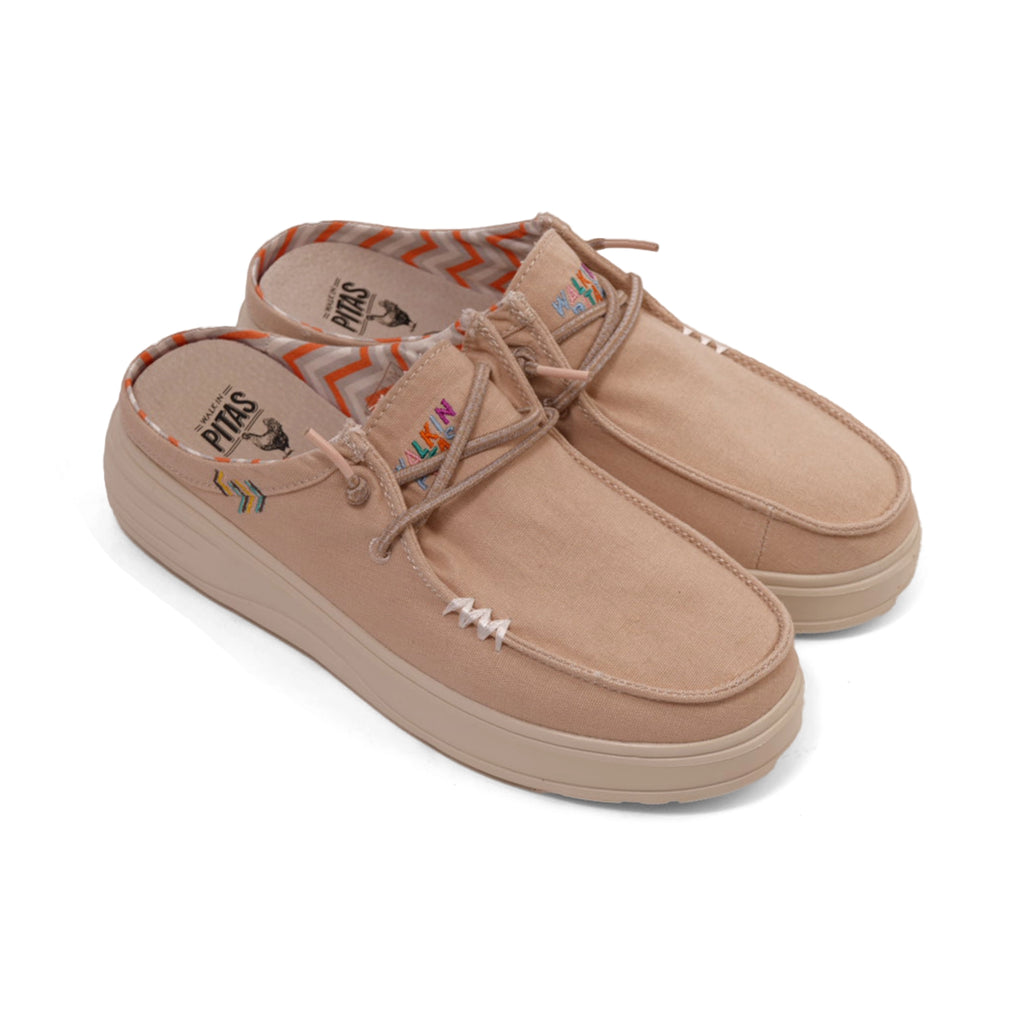 PITAS WOMEN CAPARICA ULTRALIGHT PLATFROM MULES -BEIGE - Sole Therapy