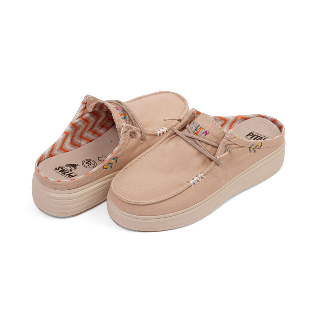 PITAS WOMEN CAPARICA ULTRALIGHT PLATFROM MULES -BEIGE - Sole Therapy