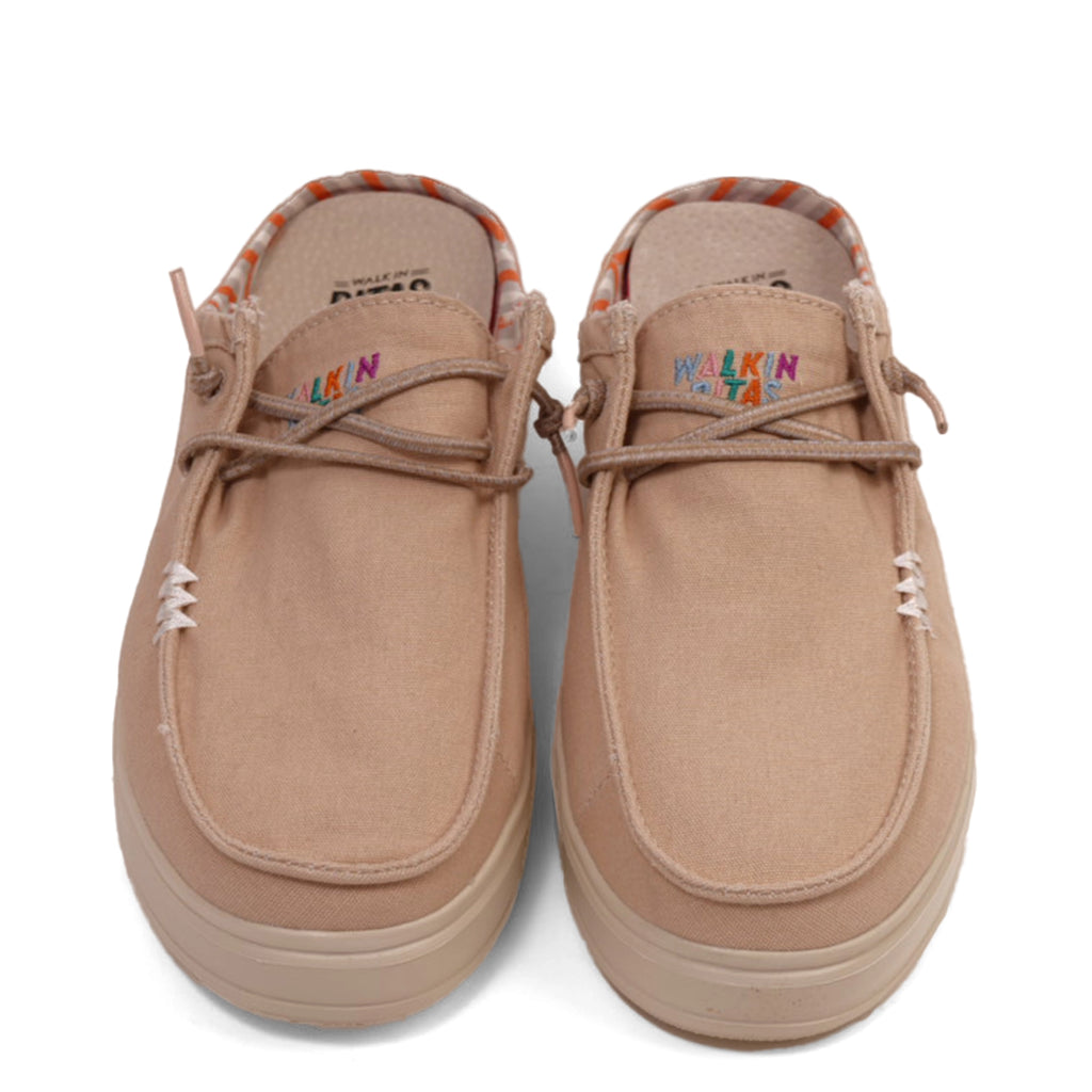 PITAS WOMEN CAPARICA ULTRALIGHT PLATFROM MULES -BEIGE - Sole Therapy