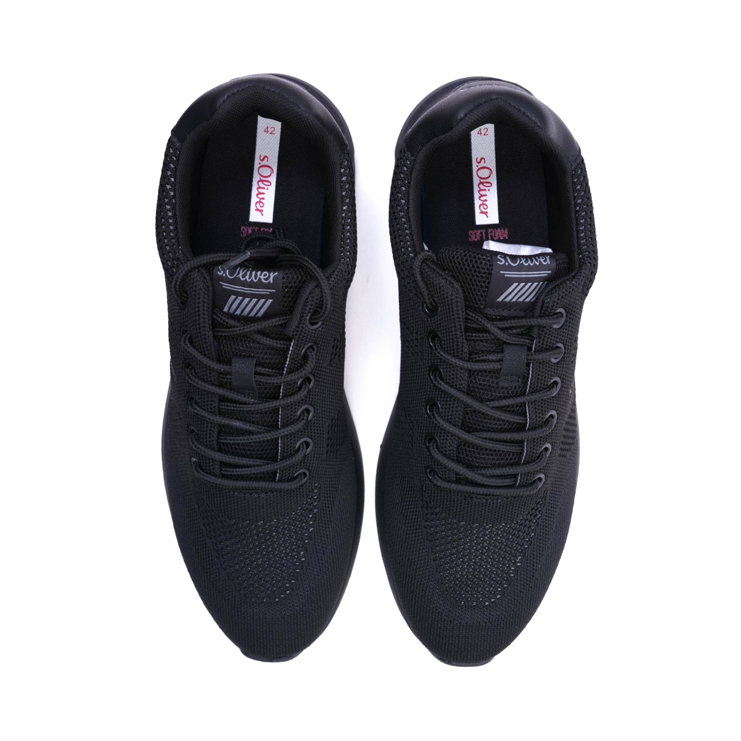 S.Oliver Breathable Men's Knit Sneakers Black - Sole Therapy