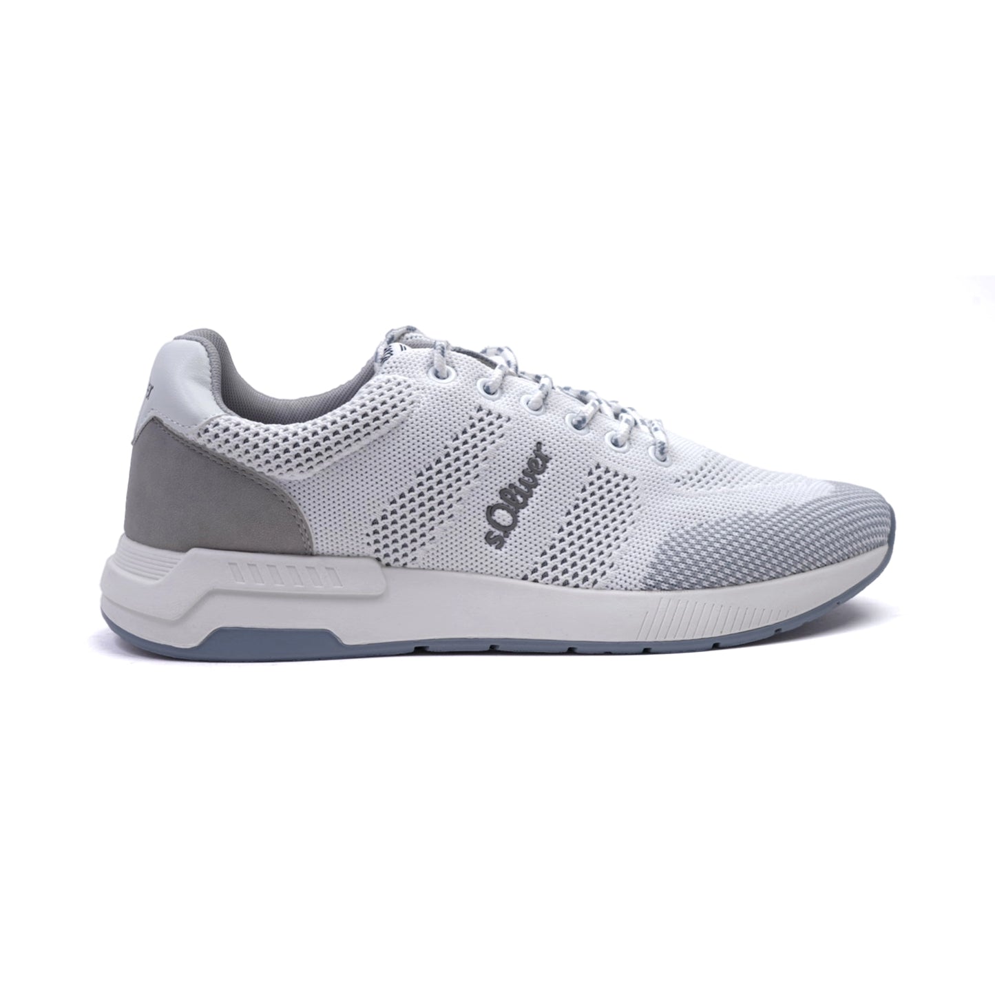 S.Oliver Breathable Men's Knit Sneakers White Grey - Sole Therapy