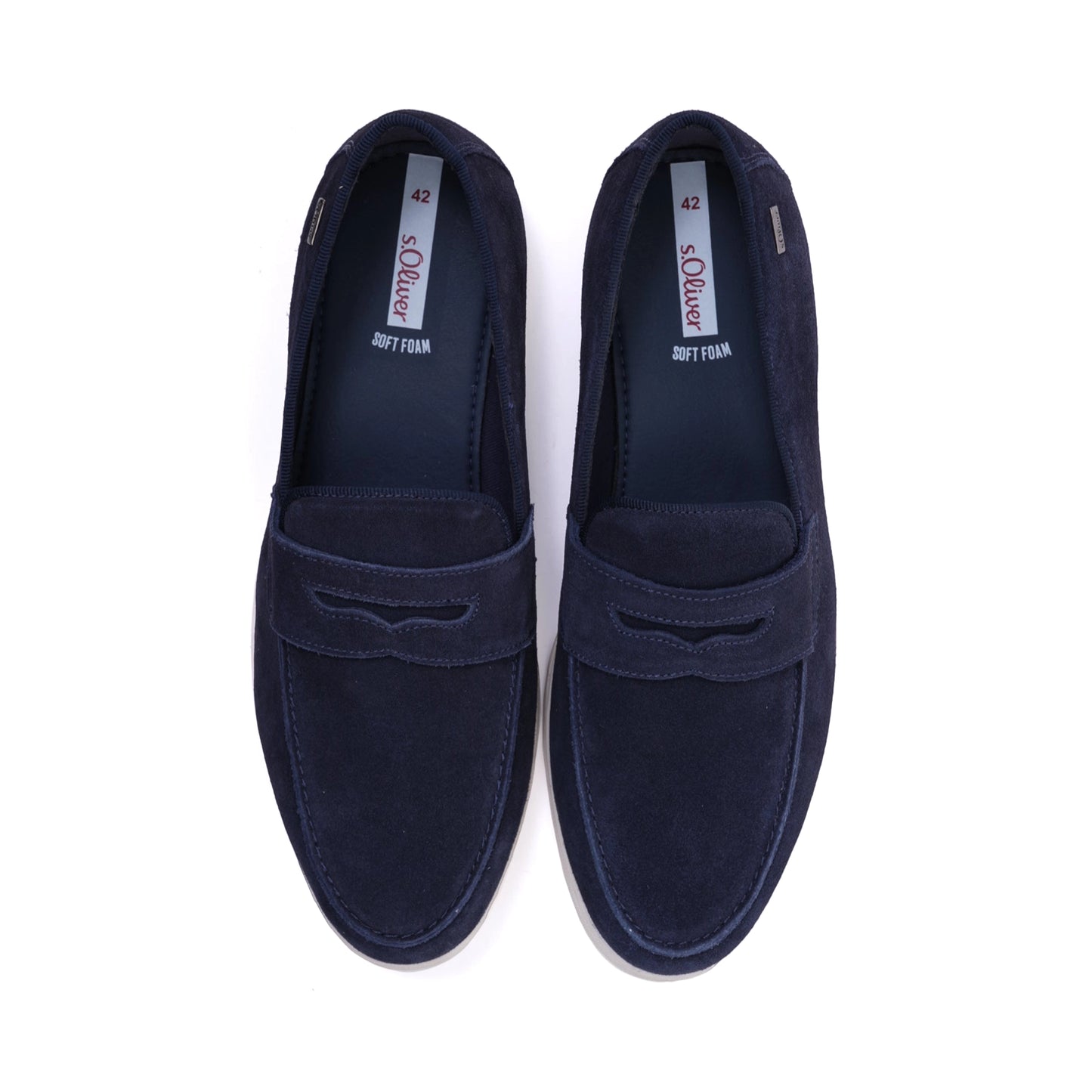S. Oliver Men's Soft Foam Suede Casual Loafers Navy - Sole Therapy