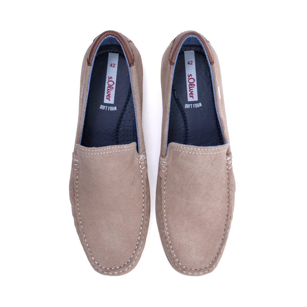 S.Oliver Men's Suede Loafers with Leather Trim Sand - Sole Therapy