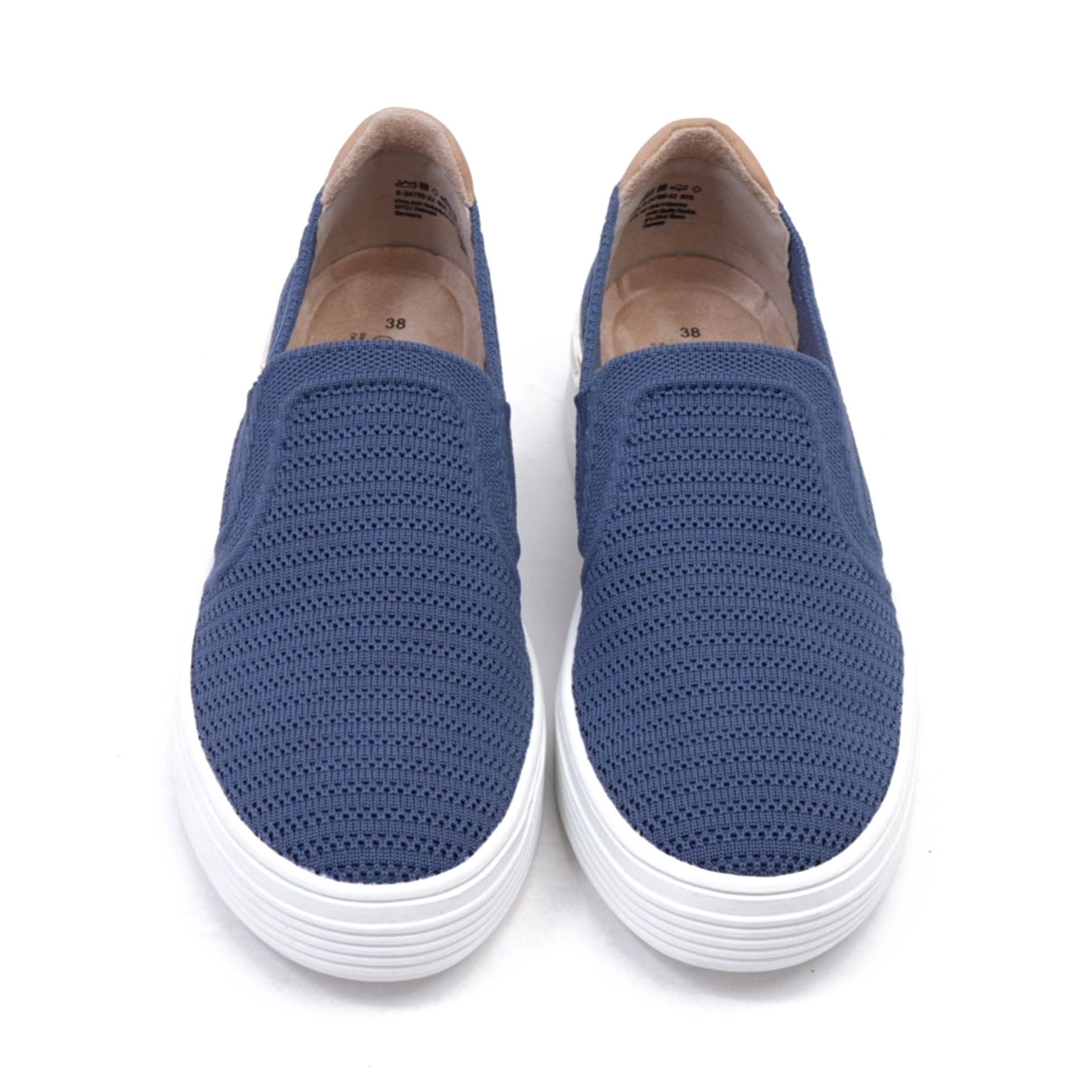 S. Oliver Women's Knitted Slip-On Sneakers Navy - Sole Therapy