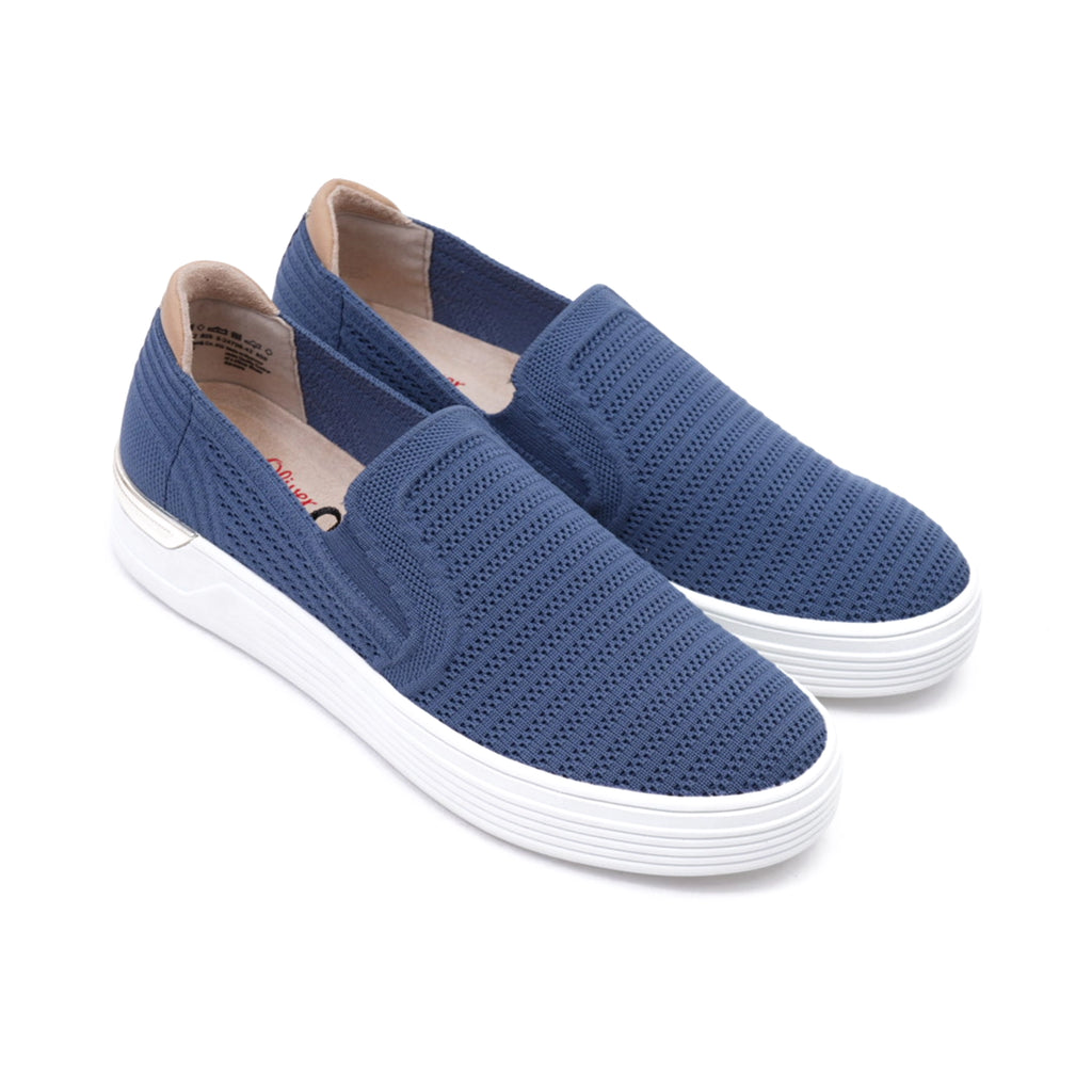 S. Oliver Women's Knitted Slip-On Sneakers Navy - Sole Therapy