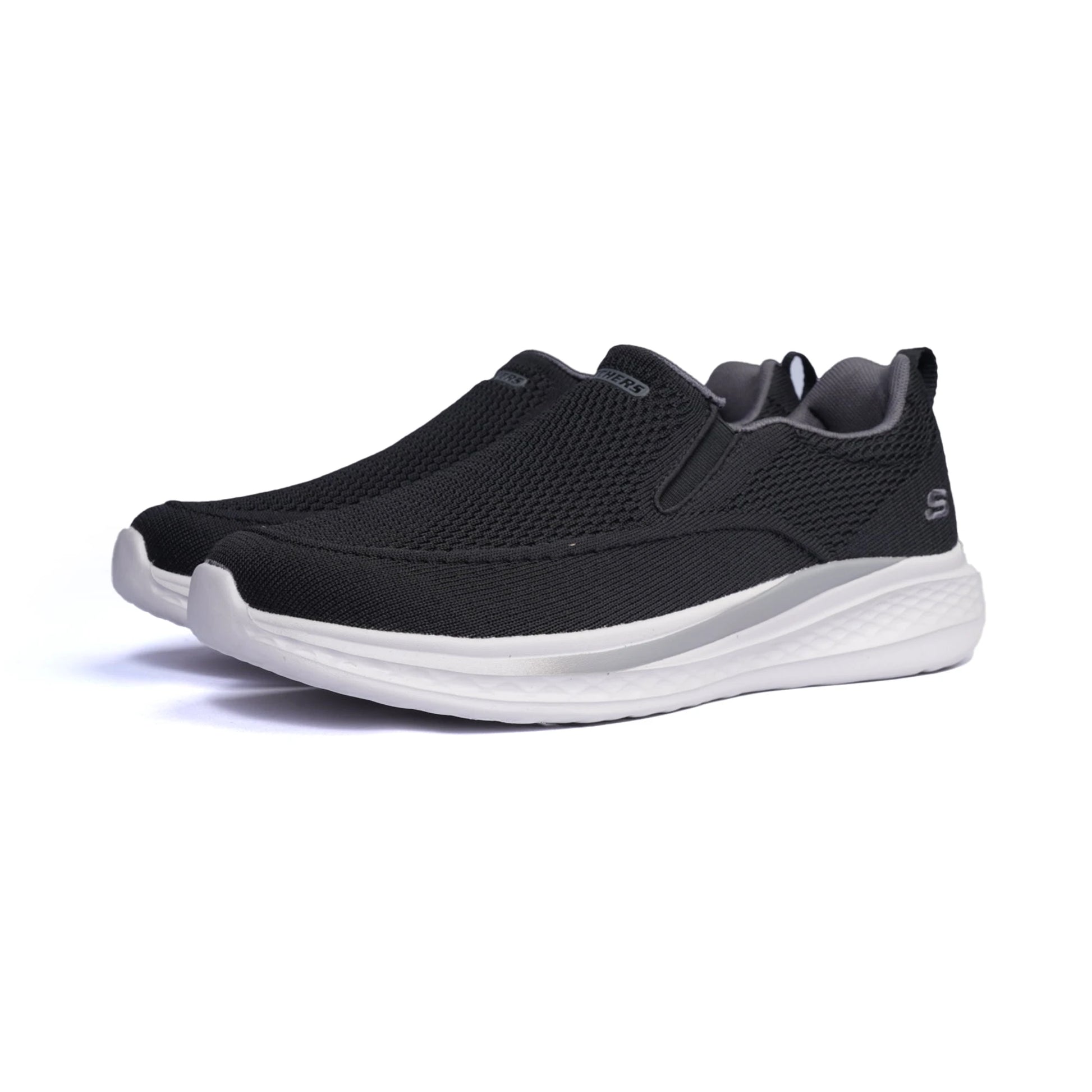 Skechers Men's Textured Slip-On Walking Shoes Black - Sole Therapy