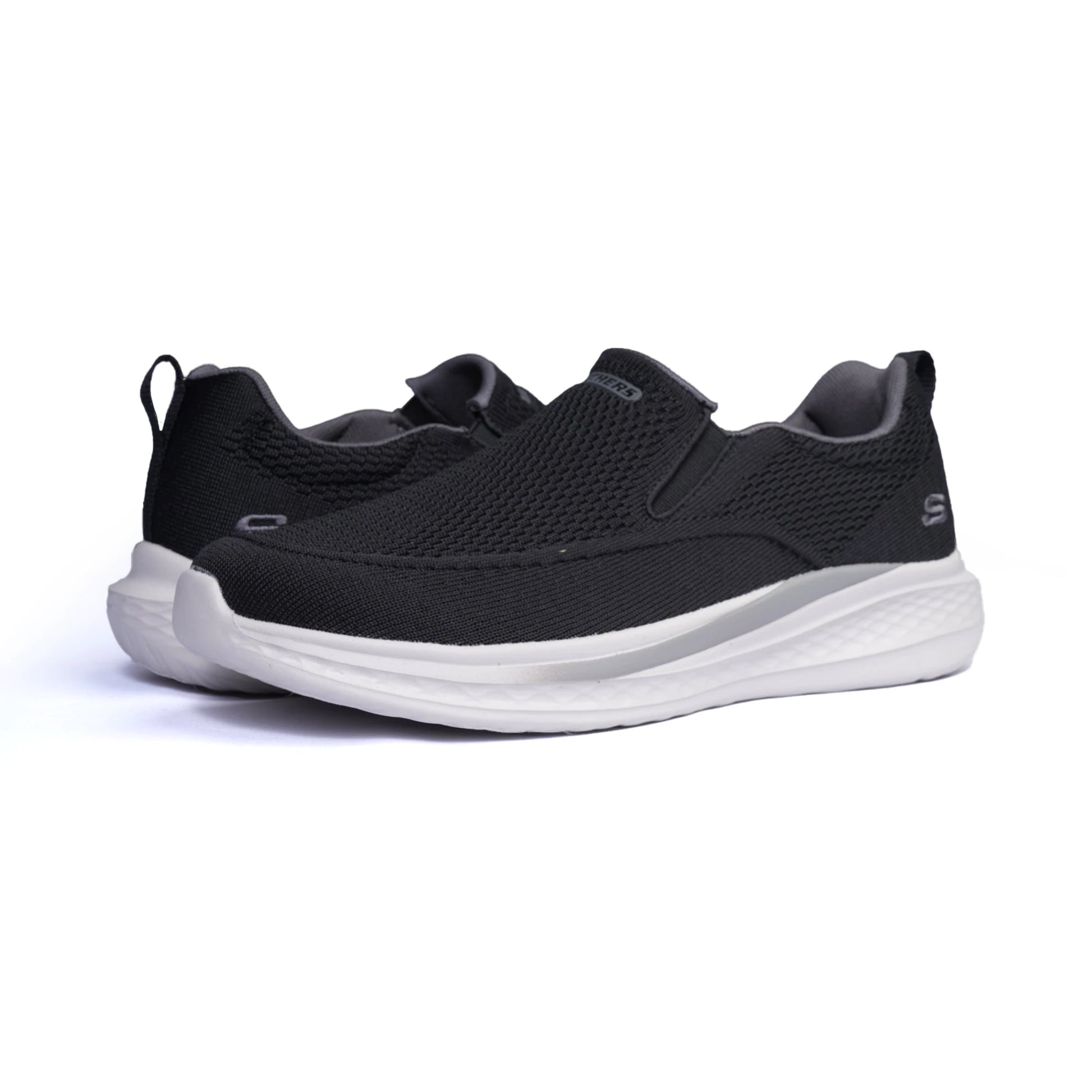 Skechers Men's Textured Slip-On Walking Shoes Black - Sole Therapy