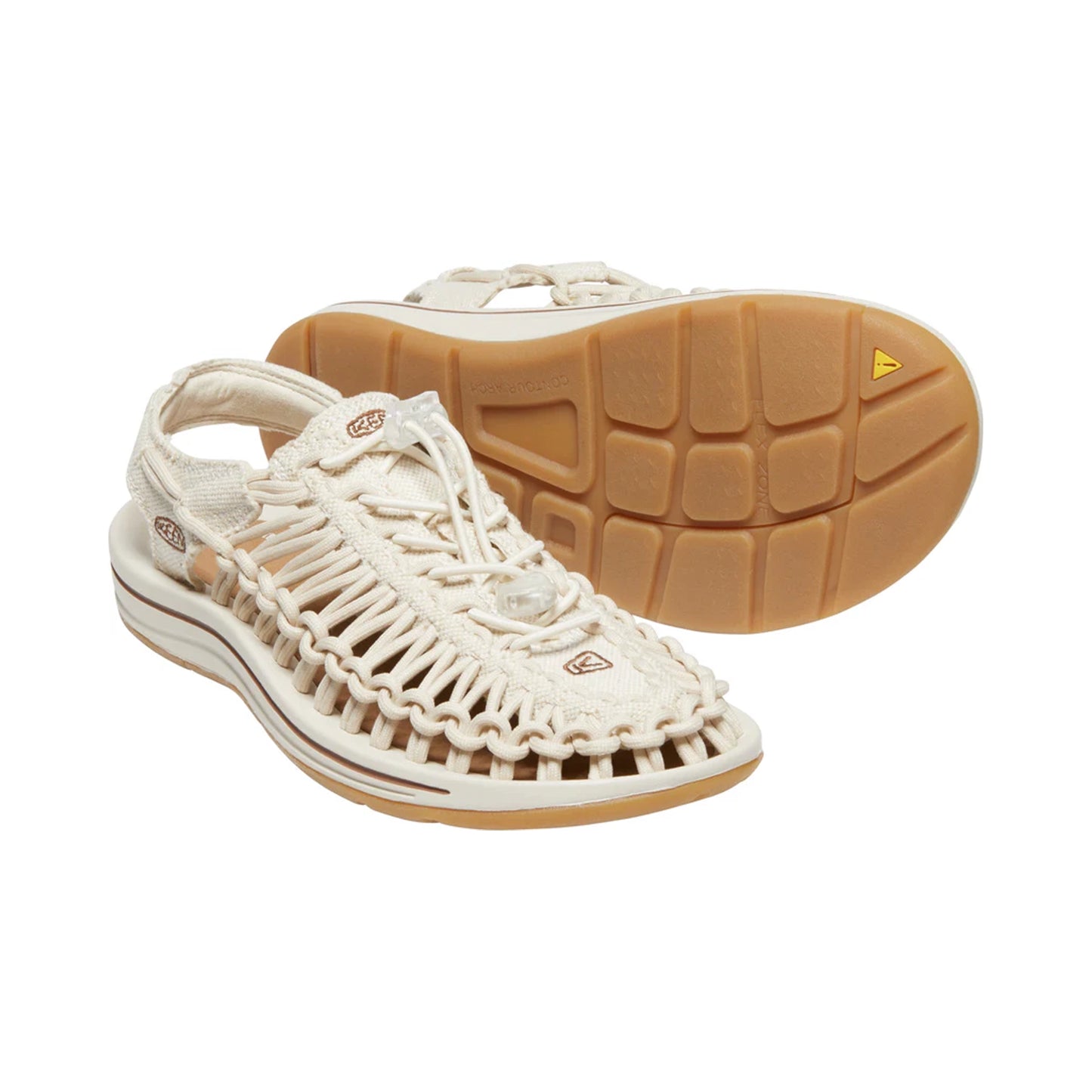 WOMEN UNEEK FLAT SANDALS NATURAL CANVAS/BIRCH - Sole Therapy