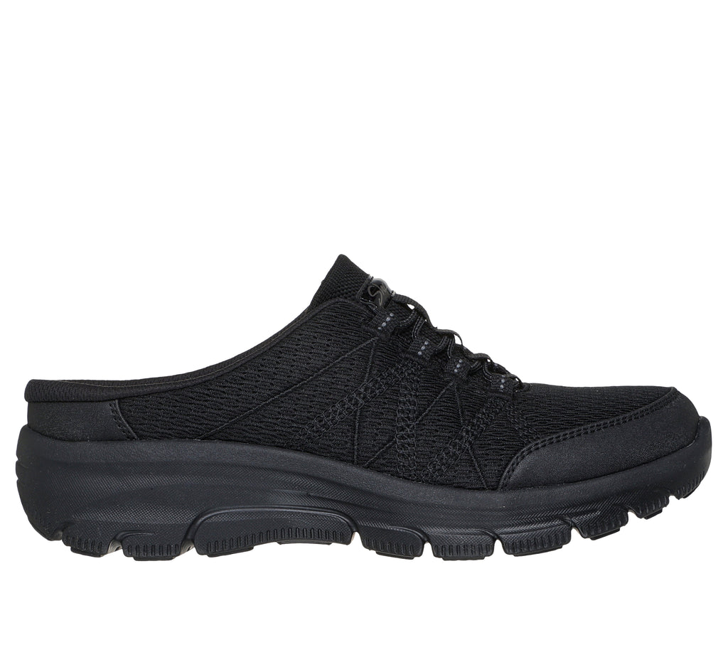 SKECHERS WOMEN'S EASY GOING SLIP-ON SHOES - BLACK/BLACK