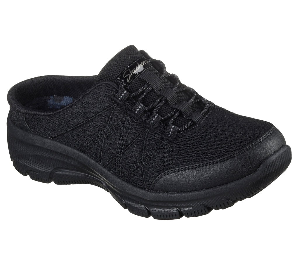 SKECHERS WOMEN'S EASY GOING SLIP-ON SHOES - BLACK/BLACK