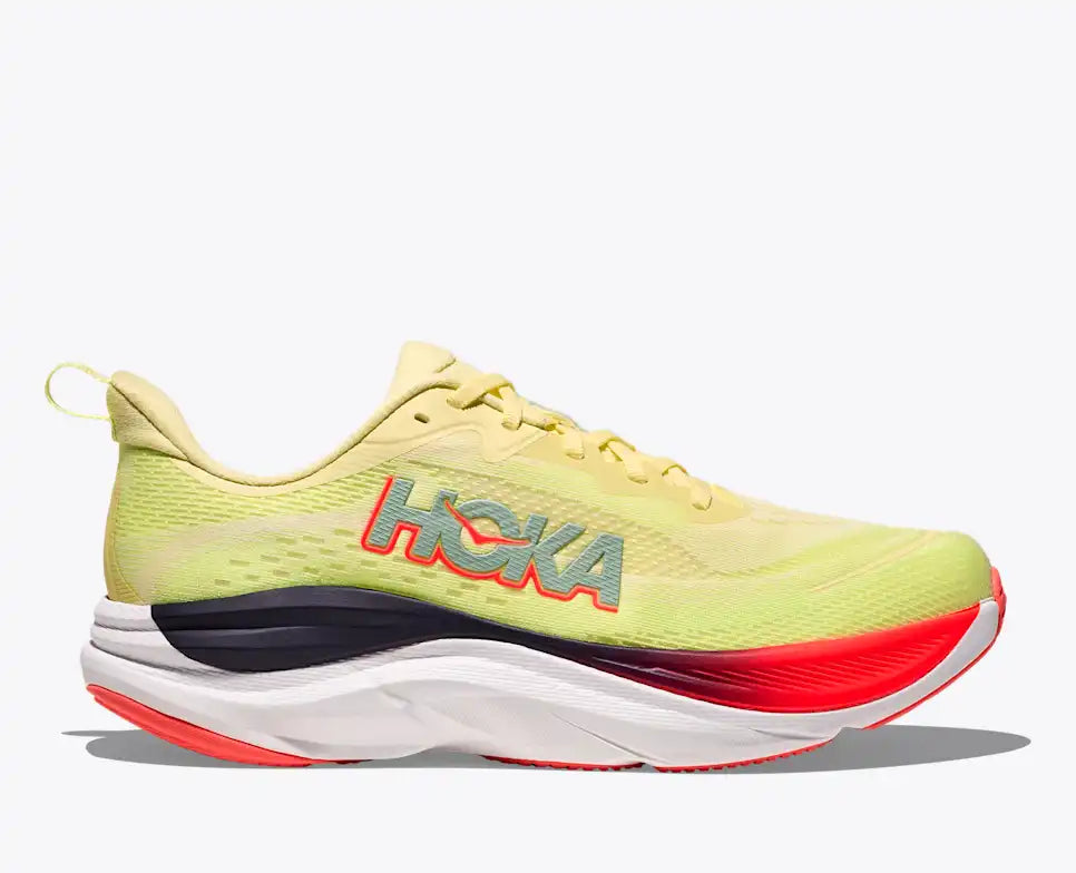 HOKA MENS SPORTS SHOES SKYFLOWSUNLIGHT / NEON YUZU