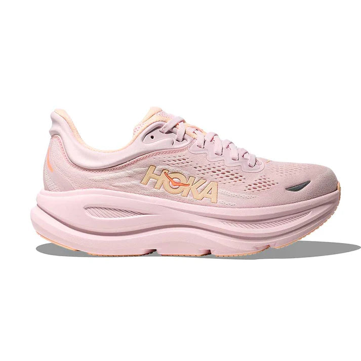HOKA WOMENS BONDI 9 ROAD RUNNINGLILAC CREAM / TANGERINE GLOW
