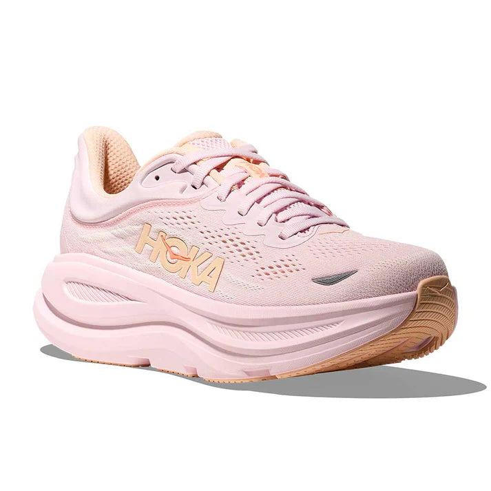 HOKA WOMENS BONDI 9 ROAD RUNNINGLILAC CREAM / TANGERINE GLOW
